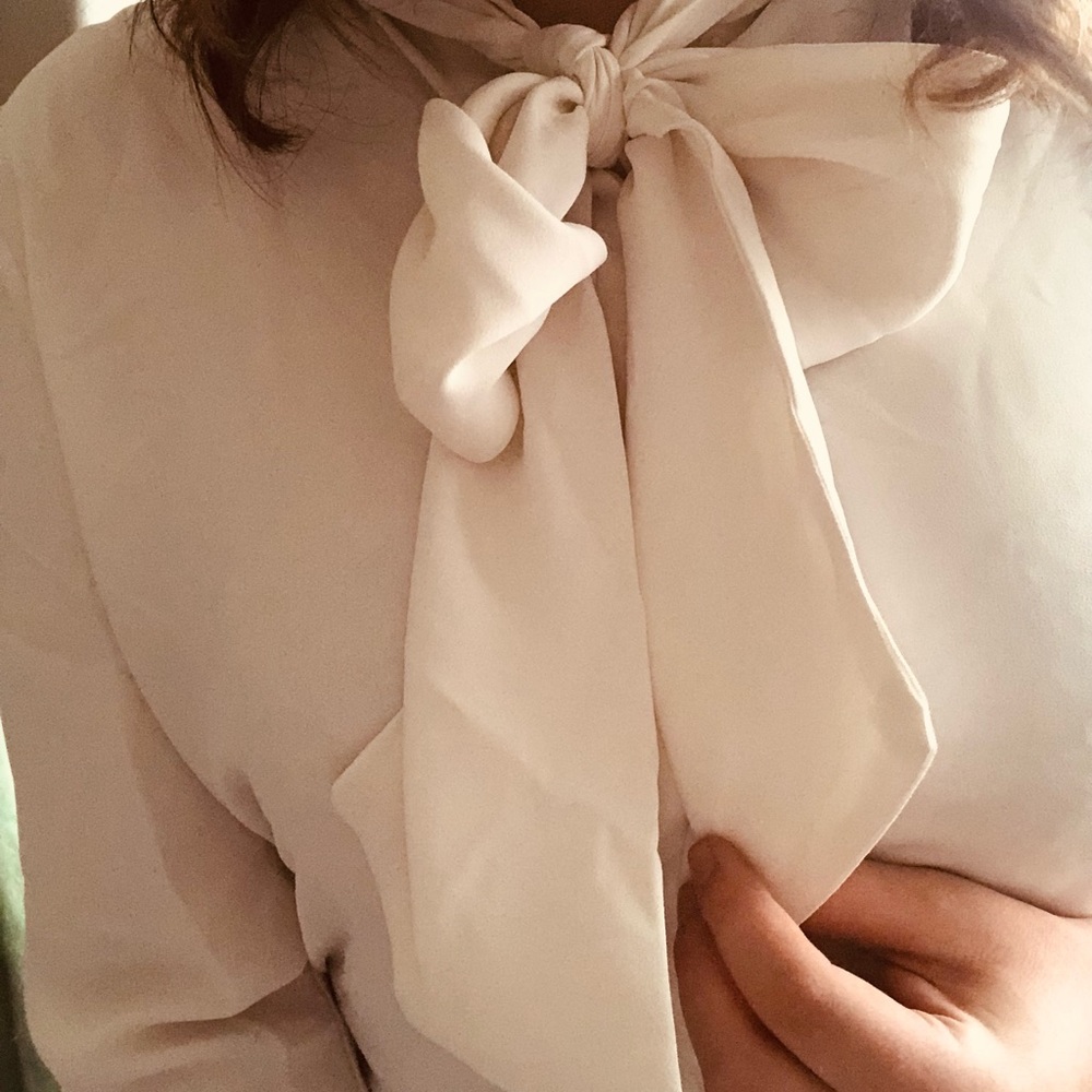 White Blouse with Bow
